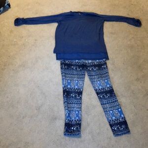 Girls blue matching outfit